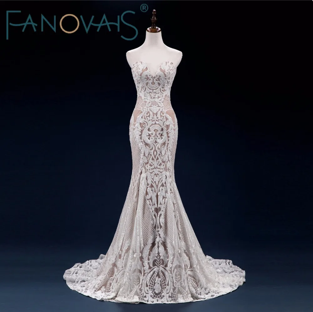 2018 Винтаж «русалка» свадебное платье Турция Vestido de Novia блесток Кружева Sheer Свадебные платья халат mariée сексуальное свадебное платье es 2018 Винтаж «русалка» свадебное платье Турция Vestido de Novia блесток Кружева Sheer Свадебные платья халат mariée сексуальное свадебное платье es