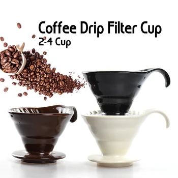 

Ceramic Coffee Dripper Engine V60 Style Coffee Drip Filter Cup Permanent Pour Over Coffee Maker with Separate Stand for 1-4 Cups