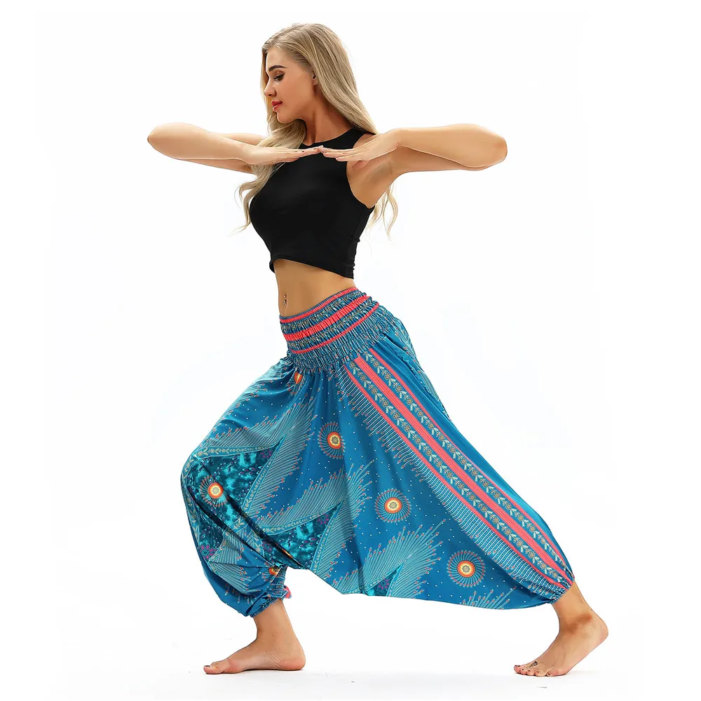 Women's Casual Harem Pants Loose Digital Printing Multicolor Ladies Wide Leg Pants Casual Elastic Waist Pants Harem Pants Women's Casual Harem Pants Loose Digital Printing Multicolor Ladies Wide Leg Pants Casual Elastic Waist Pants Harem Pants