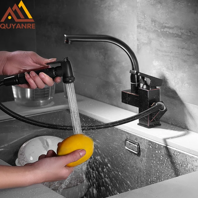 Best Price Quyanre Black Orb Pull Out Kitchen Faucet Single Handle Mixer Tap Dual Spout 360 Swivel Kitchen Faucet Solid Brass Faucet Best Price Quyanre Black Orb Pull Out Kitchen Faucet Single Handle Mixer Tap Dual Spout 360 Swivel Kitchen Faucet Solid Brass Faucet