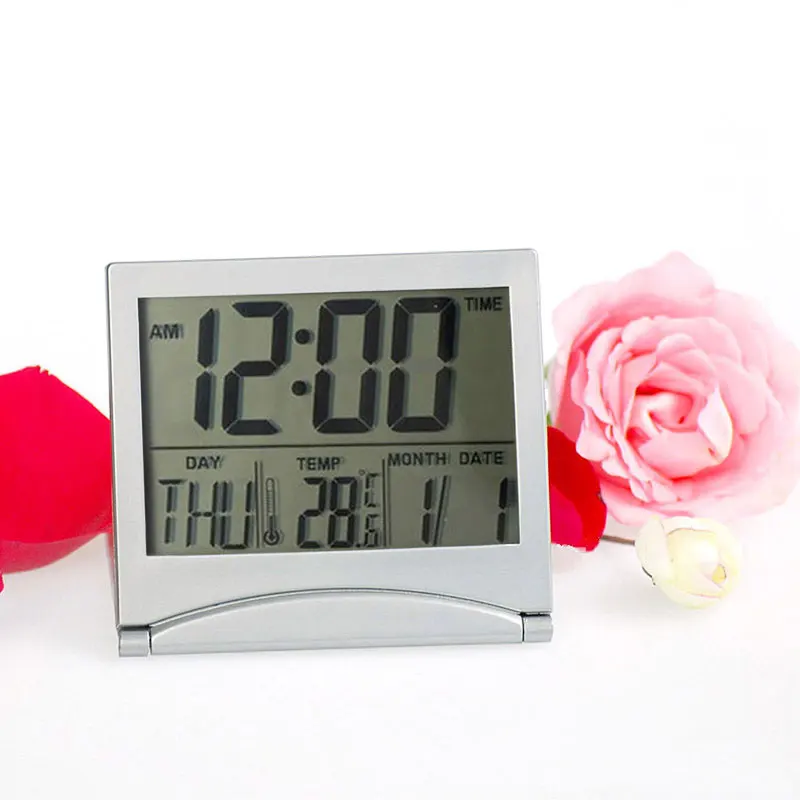 Mini Folding LCD Digital Alarm Clock Desk Table Weather Station Desk Temperature Portable Travel Alarm Clock HY Mini Folding LCD Digital Alarm Clock Desk Table Weather Station Desk Temperature Portable Travel Alarm Clock HY