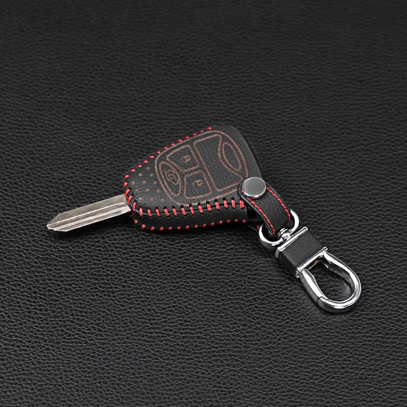 

Latest leather key case for Jeep Chrysler Wrangler Guide / Dodge Cool Granville / Chrysler 300C Key Remote Protector Key Shell