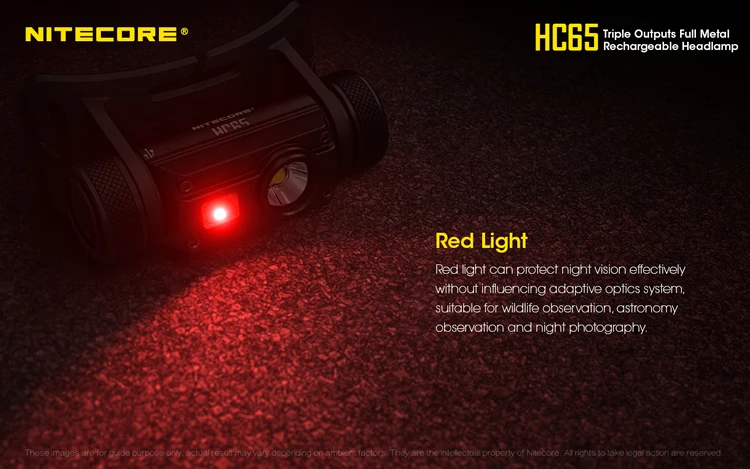 NITECORE HC65 18650 налобный фонарь с перезаряжаемой батареей 1000LM CREE XML2 U2 светодиодный водонепроницаемый фонарь для кемпинга и путешествий