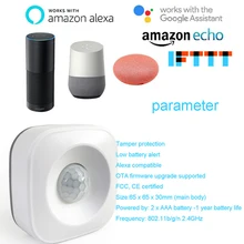 Умный wifi PIR датчик движения Детектор домашний комплект человеческие датчики тела комплект для обеспечения домашней безопасности сигнализация совместима с Alexa Google home