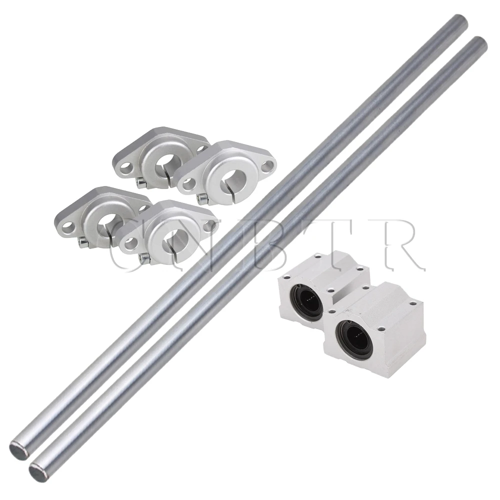 

CNBTR 8pcs 400mm 12mm Perpendicular Optical Axis Shaft Support Slide Bushing