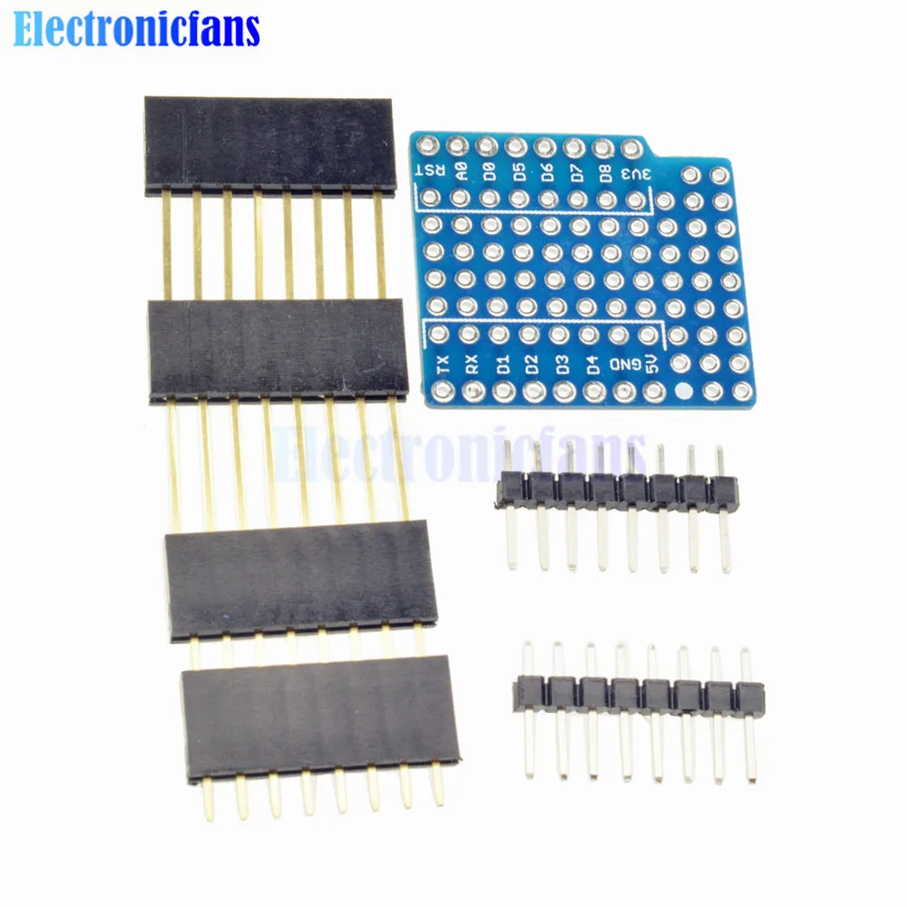 

ProtoBoard Shield For WeMos D1 Mini Double Sided Perf Extension Board Compatible for Arduino