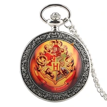 Серебряный свитер ожерелье Хогвартс Слизерин Ravenclaw часы Ретро снитч Квиддич кварцевые карманные часы ожерелье подарок