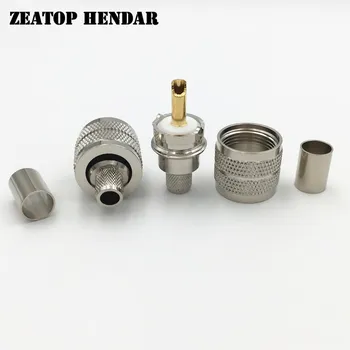 

100Pcs Brass UHF PL-259 Male Jack PL 259 Plug Crimp for RG5 RG6 5D-FB LMR300 RF Cable Straight Soldering Connector