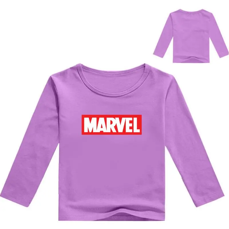 Новая одежда для девочек от 2 до 12 лет рубашка с героями комиксов Marvel топы для мальчиков года, детские футболки с длинными рукавами на осень, футболки для маленьких мальчиков, dert4455 - Цвет: color at picture