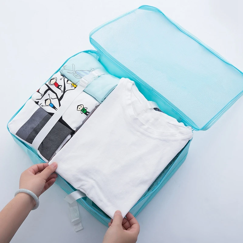 8 шт Дорожная сумка для хранения Набор для одежды багаж упаковка квадратный чемодан-Органайзер