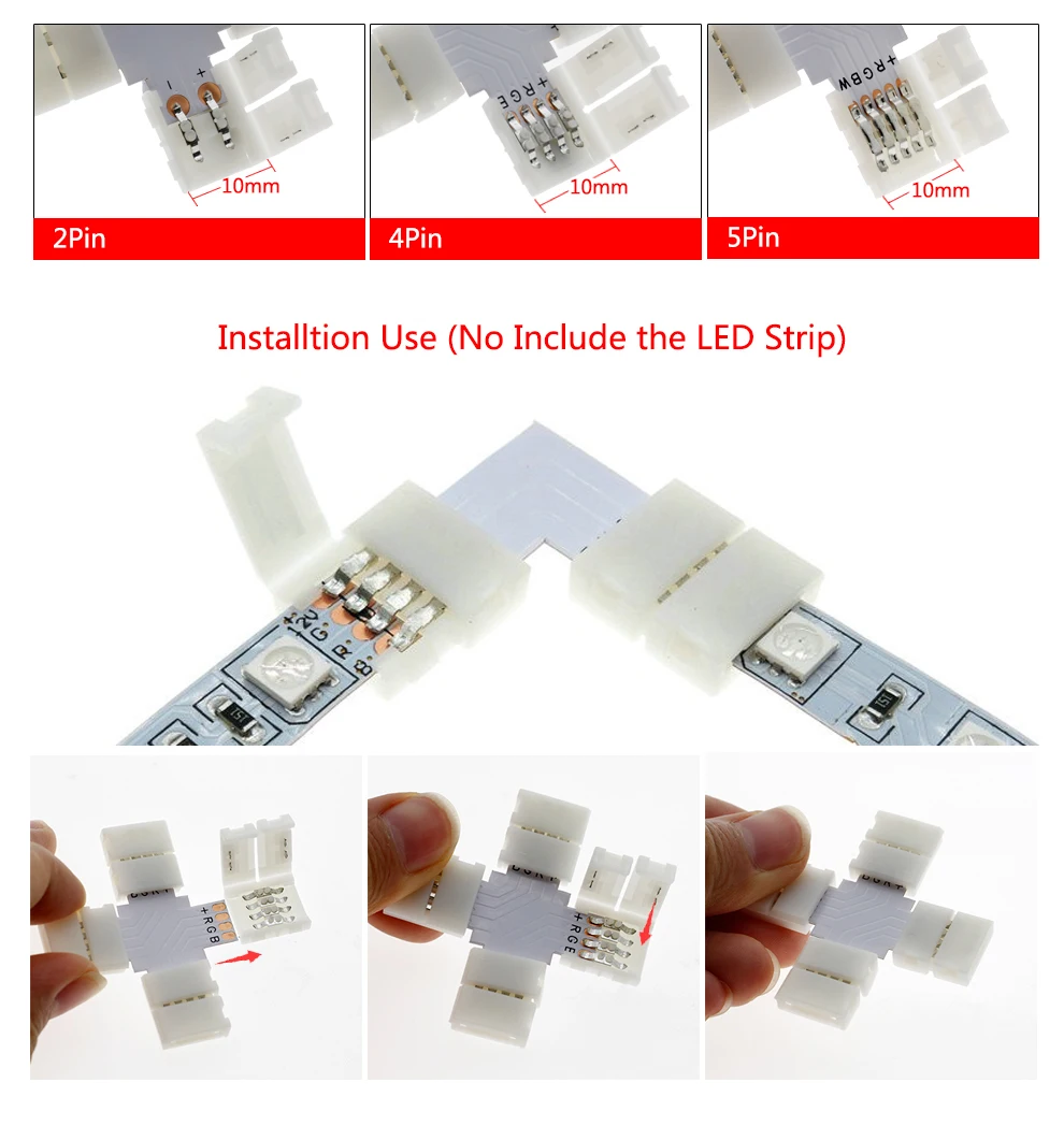 2 pin 4 pin 5 pin Светодиодные ленты Разъем L/T/X Форма сварки разъем для Светодиодные ленты света 5 шт./лот