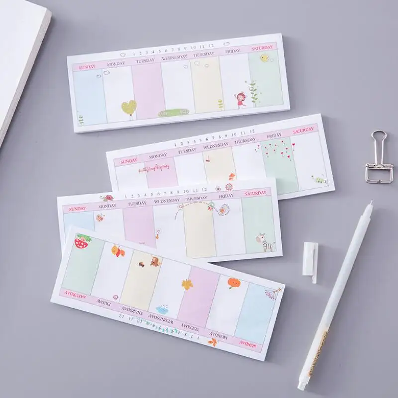 

9x7cm Weekly Schedule Sticky Notes N Minutes Fresh Notes This Work Learning Memorandum Schedule Plan Office School Supplies
