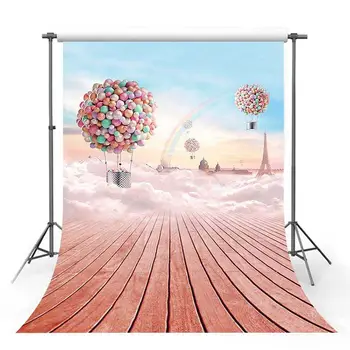 

Vinyl Photography Background PINK Wood floor Rainbow backdrop Computer Printed children Photography backdrops for Photo studio