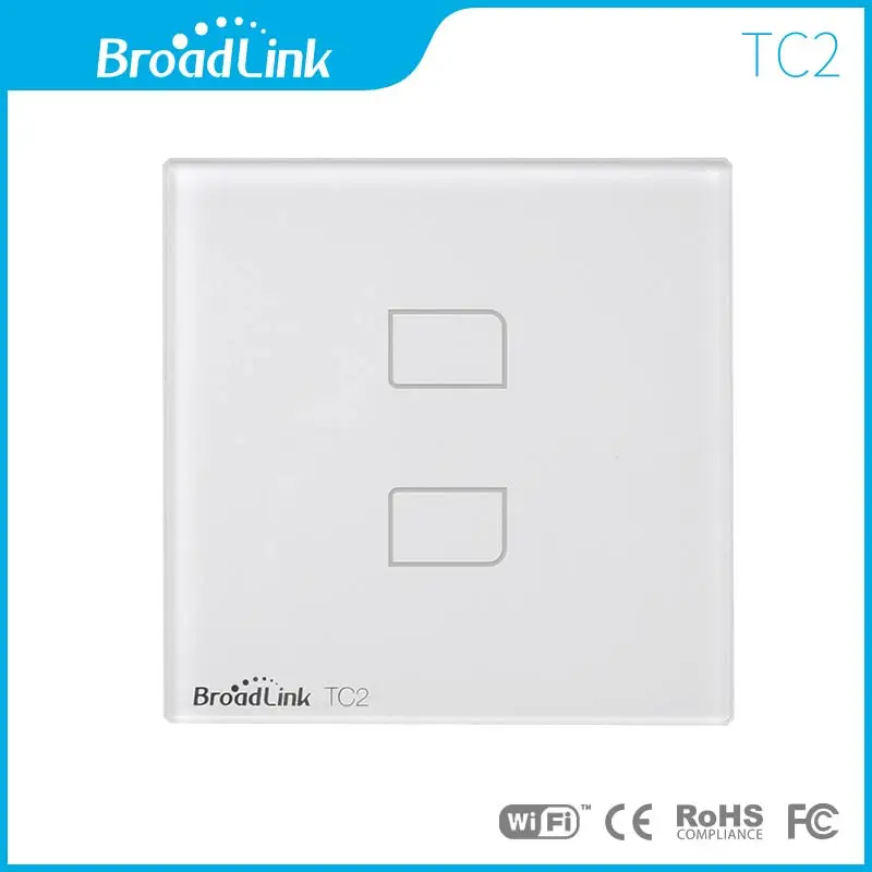 

Broadlink TC2 EU Standard 2 Gang,phone Wireless Remote Control Light Switch via broadlink rm pro,Smart Home Automation