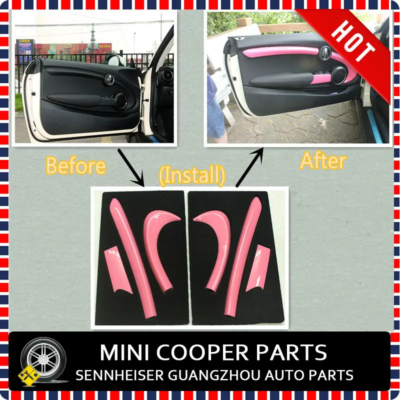 Последняя модель mini cooper розовый стиль mini Ray ABS материал УФ-защита двери комплект принадлежностей для mini cooper F56(6 шт./компл