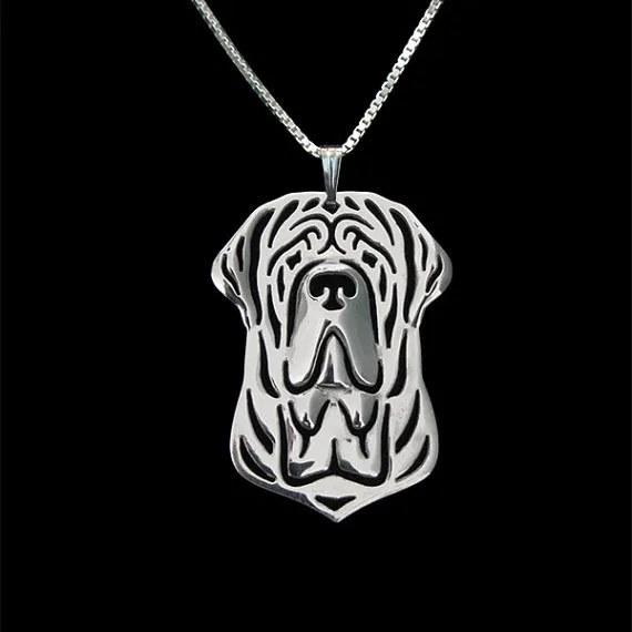 Neapolitan Mastiff jewelry-золотой и серебряный кулон ожерелье ювелирные изделия простые
