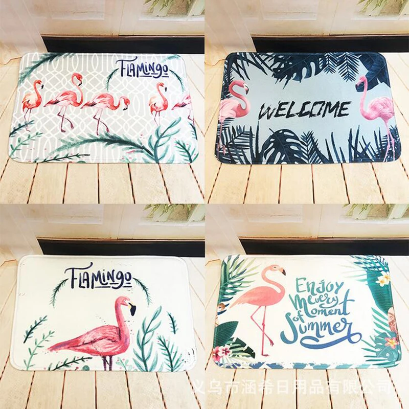 Милый коврик с фламинго, нескользящий ковер для кухни, для ванной комнаты, для гостиной, напольный коврик, домашний декор, фланелевый ковер, Прямая поставка