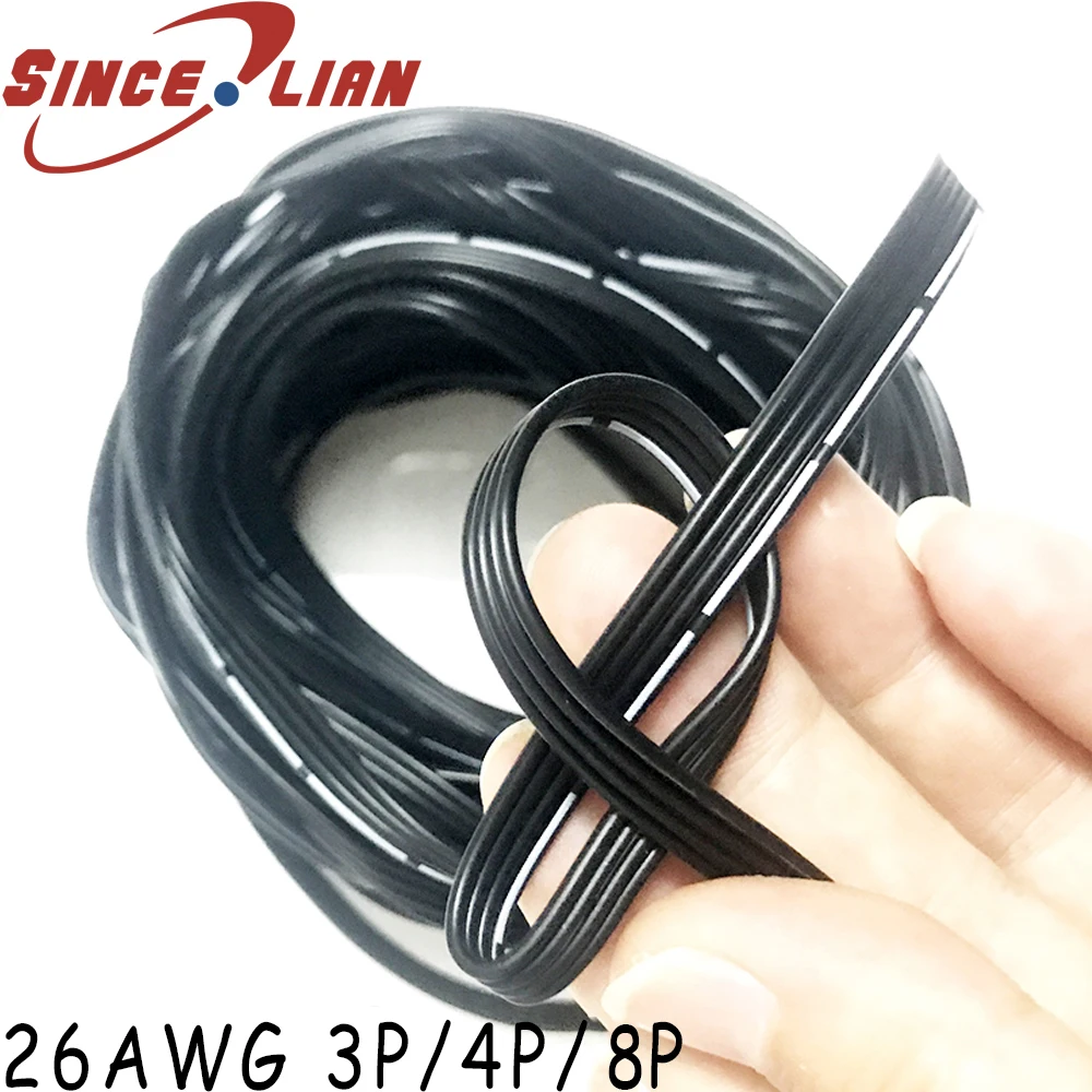 26AWG 3P 4P 8P специальный мягкий высокотемпературный силиконовый кабель Мягкий параллельный провод черный белый луженый медный провод Гибкая л... 26AWG 3P 4P 8P специальный мягкий высокотемпературный силиконовый кабель Мягкий параллельный провод черный белый луженый медный провод Гибкая л...