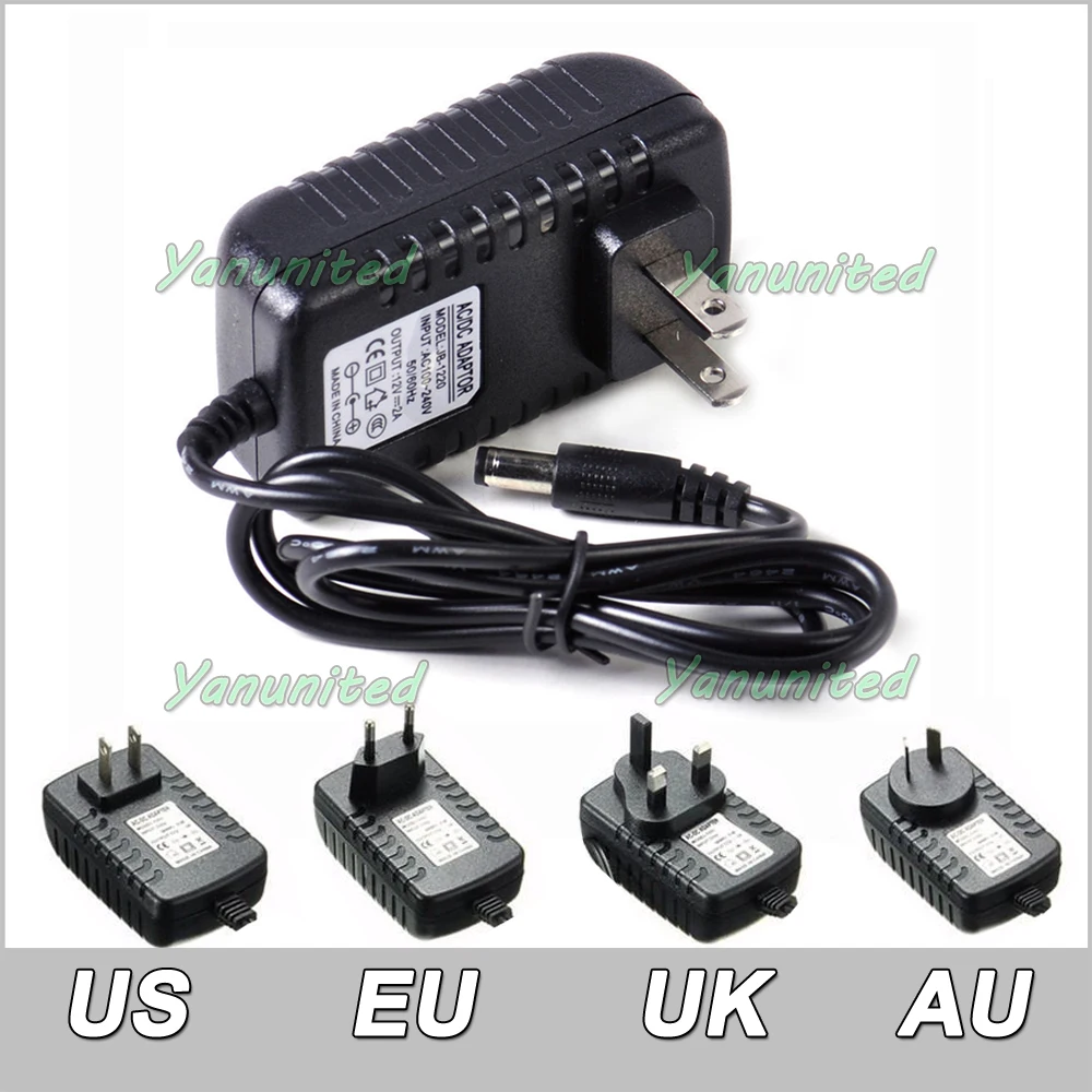

US/EU/UK/AU AC TO DC 12V 2A Power Supply Adapter for CCTV System Security Camera