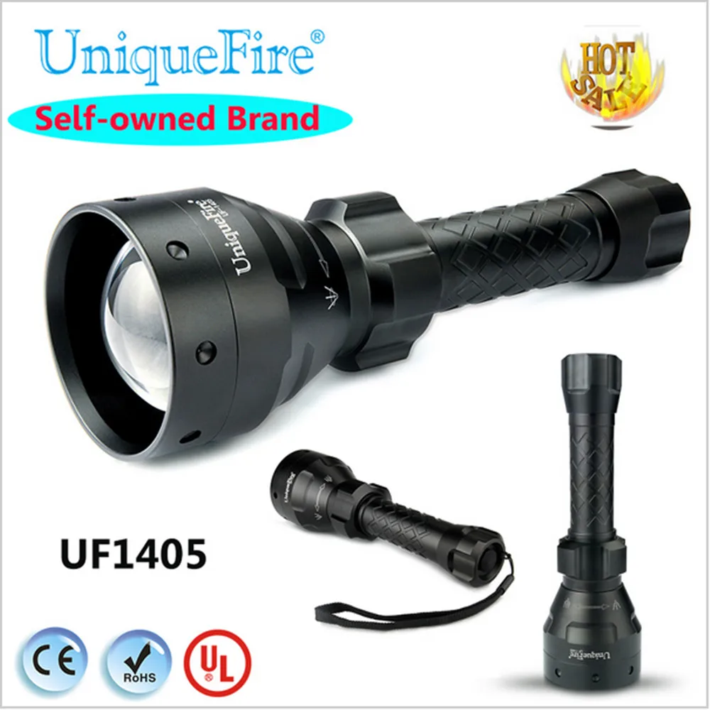 Uniquefire 1405 Upgraded Zoomable Rechargeable LED Hunting Flashlight Torch Light 850NM IR LED 67mm Convex Lens 3 Mode Uniquefire 1405 Upgraded Zoomable Rechargeable LED Hunting Flashlight Torch Light 850NM IR LED 67mm Convex Lens 3 Mode