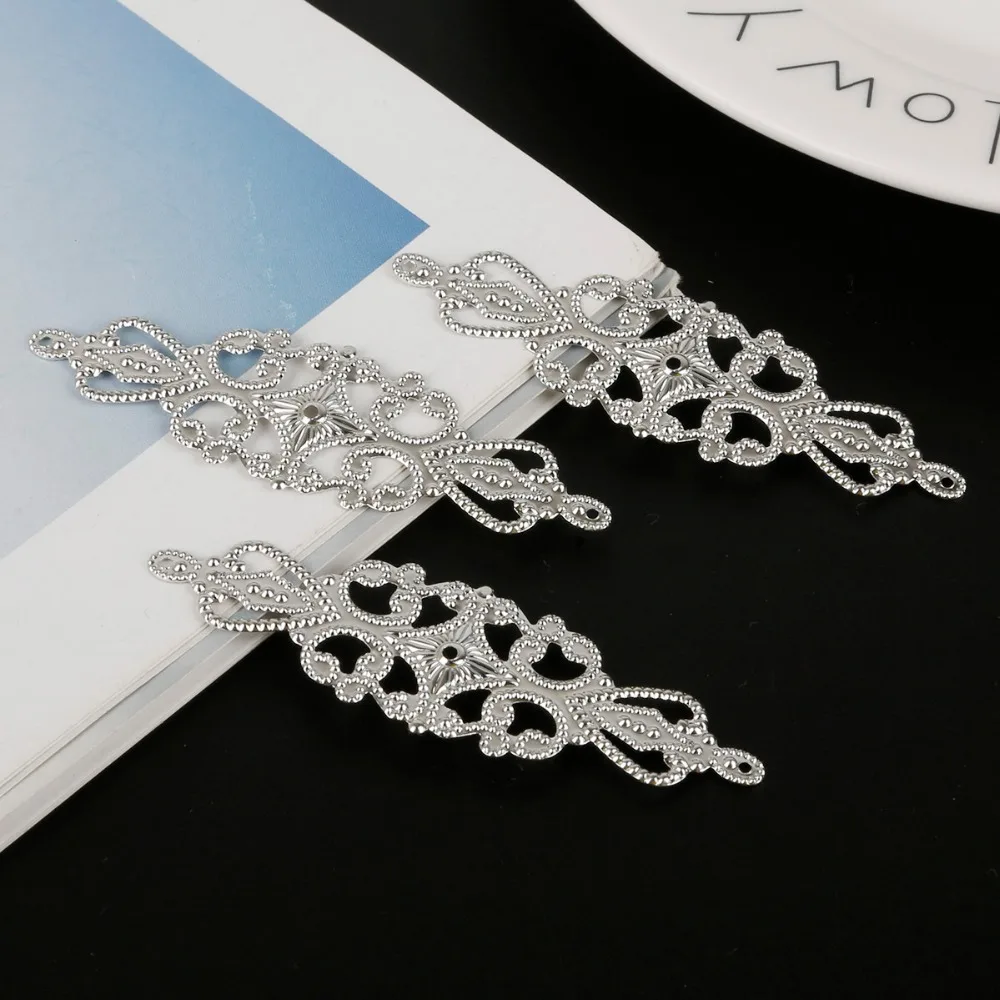 

10pcs/lot Crown Filigree Wraps Flower Connectors Metal Crafts For Jewelry Making Accessories DIY Charms Pendants