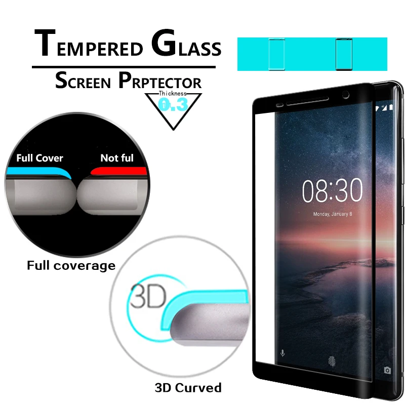 Película de cristal blindado para el Nokia 8 duro vidrio Klar claro de protección protección de pantalla