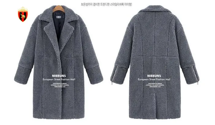 RICHARDROGER Women winter Leather non-original coat thicken warm artificial female Animal fur Coats and Jackets solid colo Coats