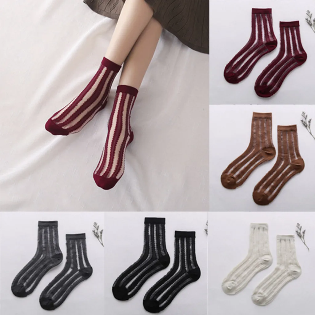 Модные женские сексуальные кружевные хлопковые цветные носки, теплые цветные яркие повседневные цветные носки с бриллиантами, новые