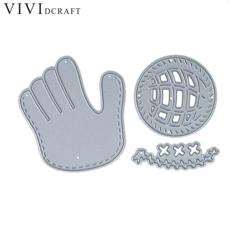 3pcs/set DIY Paper Cards Baseball Gloves Metal Cutting Dies Stencils for DIY Scrapbooking/photo Baseball Gloves Dies LQK5954