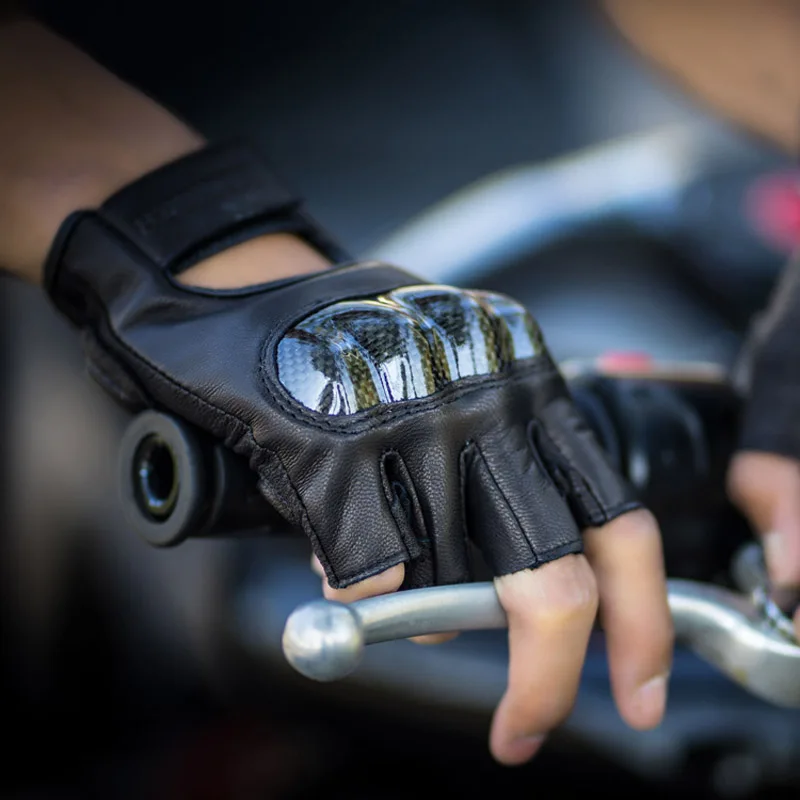 

leather motorcycle riding racing gloves guantes motocicleta gant carbon fiber Motorbike luva moto motociclista Breathable