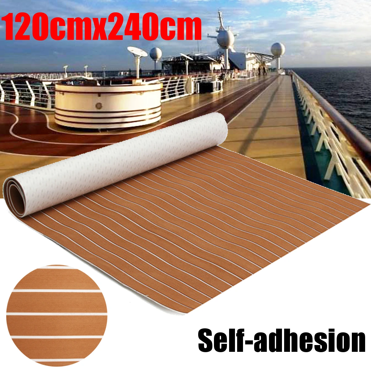 

Teak Flooring Self Adhesive EVA Foam Teak Sheet Teak Boat Decking Marine Car Yacht Floor Mat Synthetic Teak Pad 1200x2400x5mm