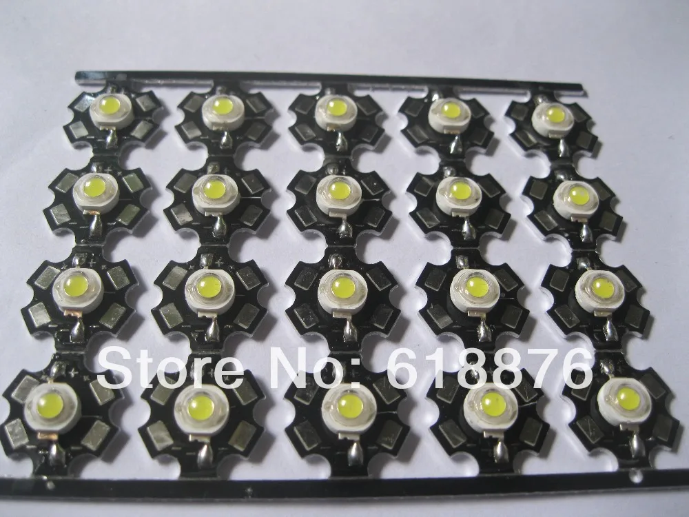 

100PCS 1w 3W High Power Cold White LED Light Emitter 13000-15000K with 20mm pcb led chip led light