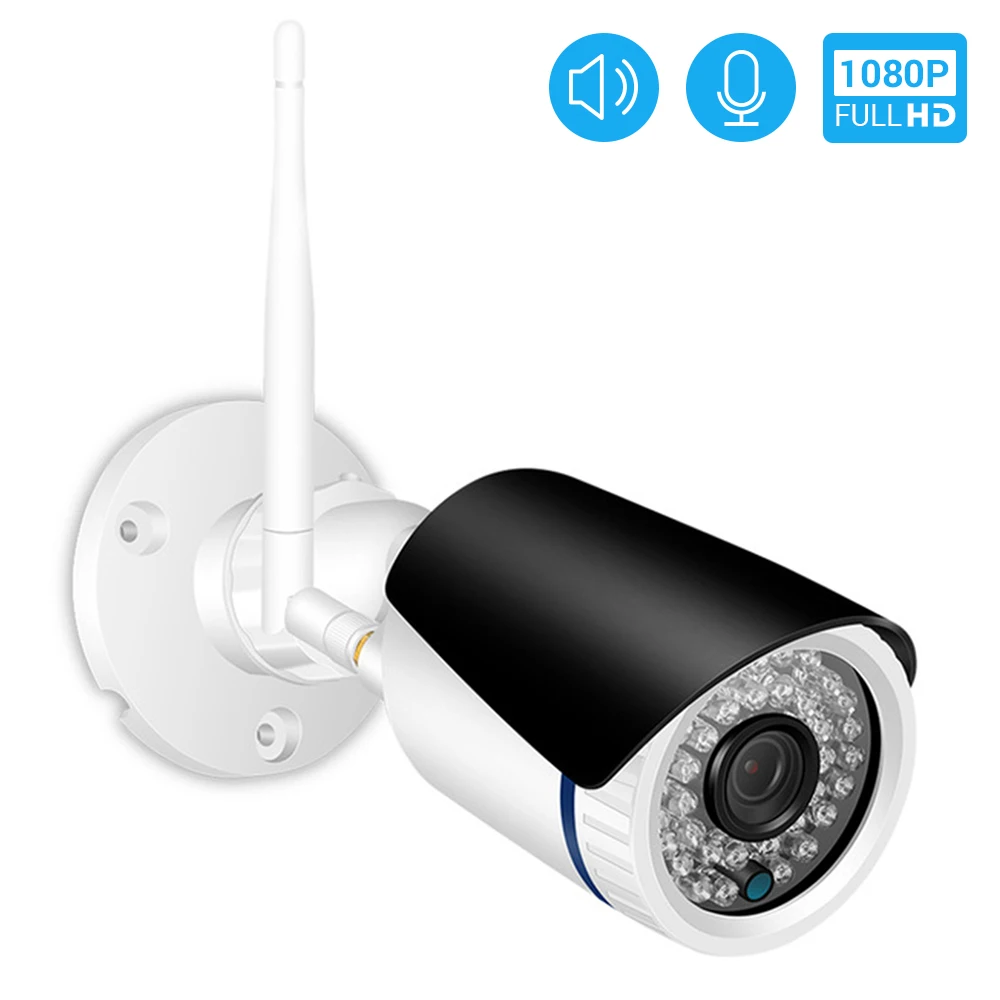 

Hamrolte Wifi Camera 1080P Bullte Waterproof Outdoor Camera Two Way Audio Email Alert Wireless Camera iCSee with Power Adapter