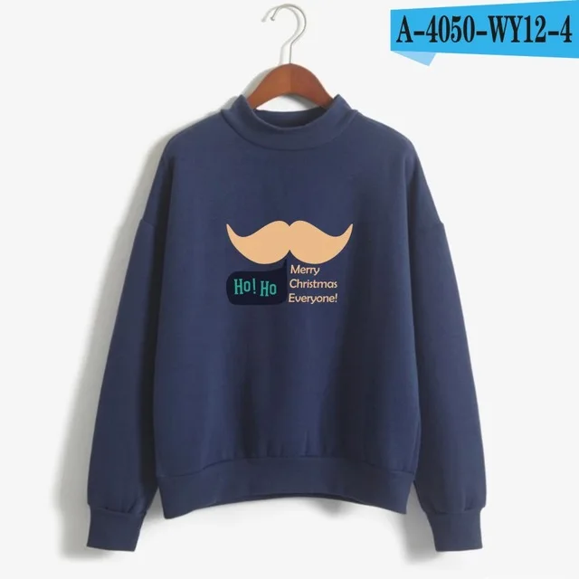 GL-navy blue Футболка с водолазкой с рождественским принтом для женщин/мужчин, толстовки в стиле хип-хоп Harajuku, повседневный спортивный костюм, Женская куртка, пальто, Рождественский XXS-4XL - Цвет: GL-navy blue