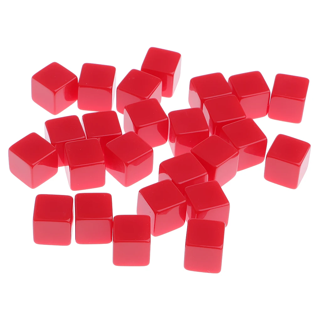MagiDeal 125Pcs/Pack 12mm Opaque Six Sided D6 Dice Set Blank for Dungeons and Dragons D&D MTG TRPG Players Toys