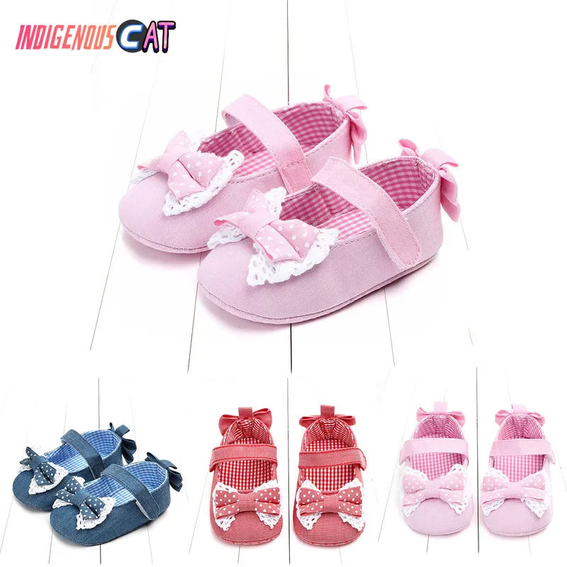 

2019 Children Summer Shoes Newborn Infant Baby Girl Boy Soft Crib Shoes Infants Anti-slip Sneaker Striped Bow Prewalker 0-18M