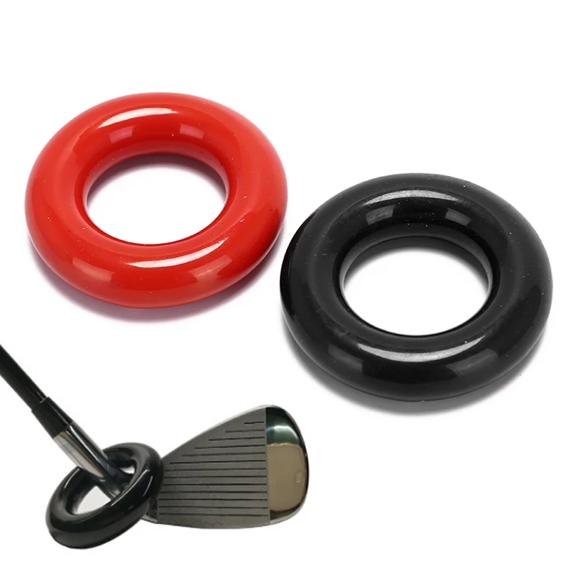 1 Pcs Metal Round Weight Power Swing Ring for Golf Clubs Warm up Golf Training Aid Black & Red