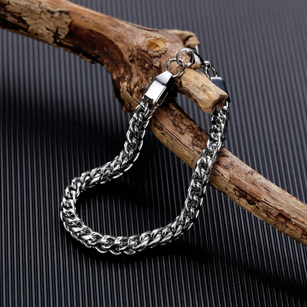 Seanuo 6,5 мм черная цепочка в виде змеи из нержавеющей стали мужские очаровательные манжеты браслеты и браслеты модные панк крутые тяжелые мужские браслеты