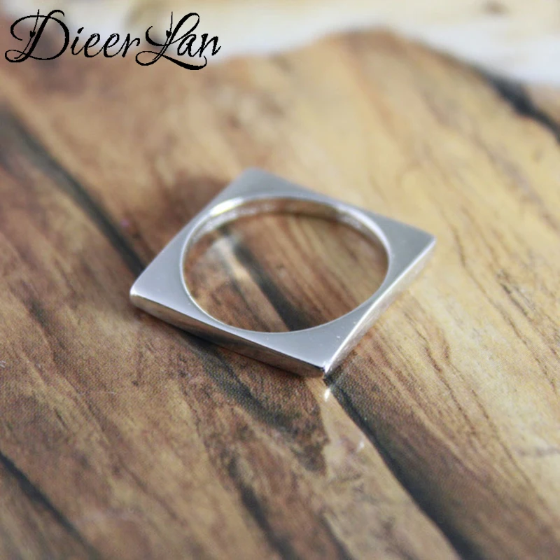 

New Arrival 925 Sterling Silver Square Rings for Women Jewelry Fashion Open Adjustable Finger Ring Free Shipping