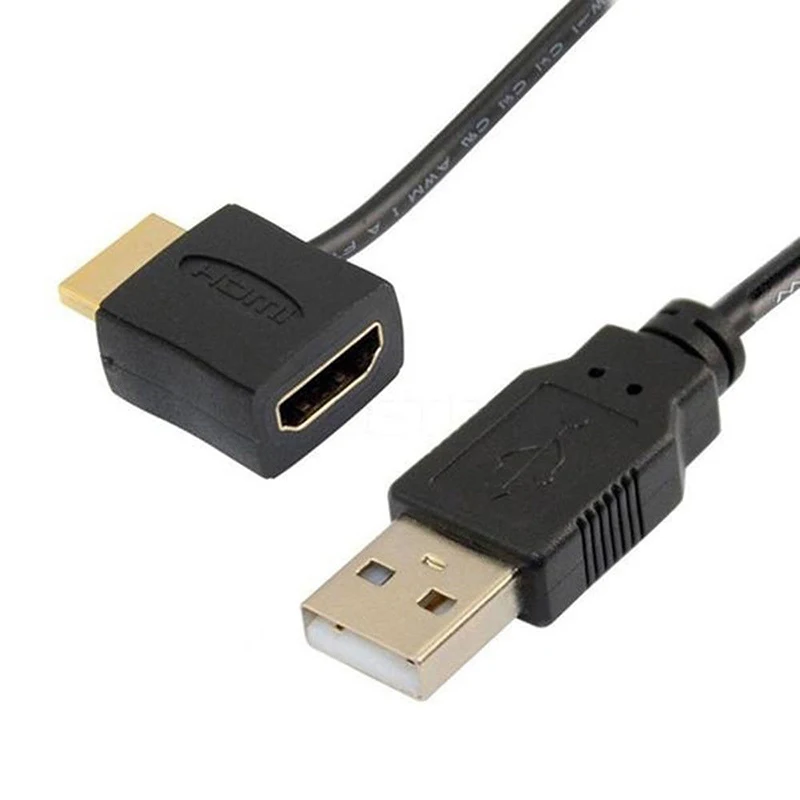 

HDMI Male Female A/V Adapter 50cm/1.6ft with USB 2.0 Power Supply Connector XM66