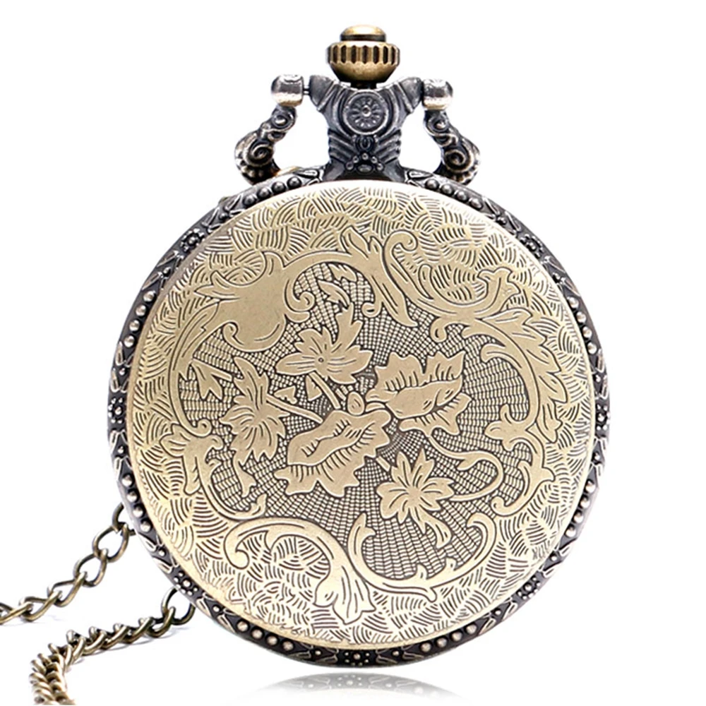 Antique Hand Around Bibble Unisex Pocket Watch Retro Vintage Mini Full Hunter Skeleton Quartz Clock Girl Boy Best Watch Gift (5)