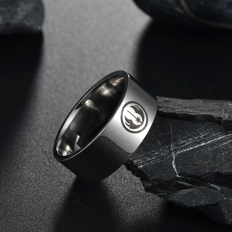 Мужское кольцо из нержавеющей стали с гравировкой Звездных Войн|stainless steel ring|steel