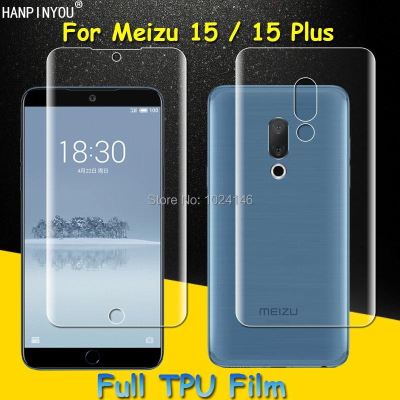 

Front / Back Full Coverage Clear Soft TPU Film Screen Protector For Meizu 15 / 15 Plus , Cover Curved Parts (Not Tempered Glass)