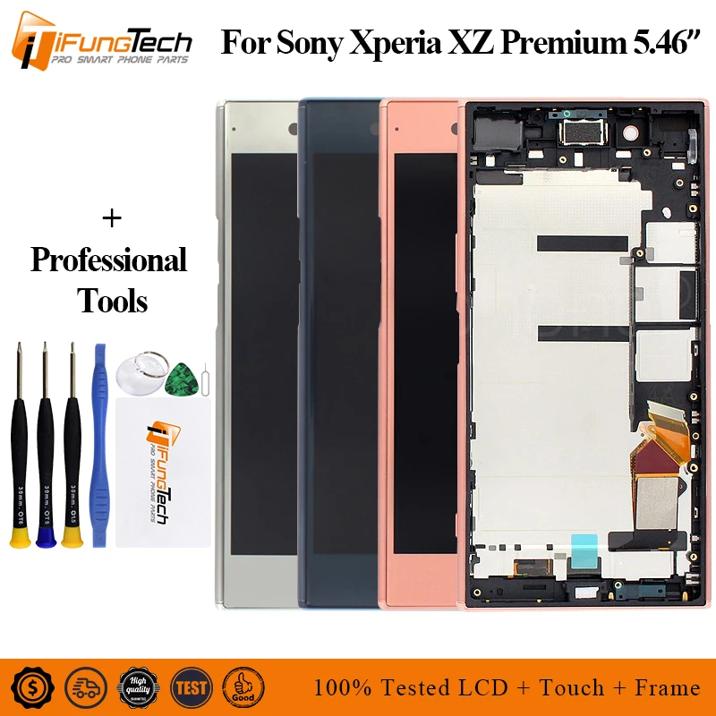 

For SONY XZP LCD Display Touch Screen Digitizer Assembly For Sony Xperia XZ Premium G8142 E5563 LCD Replacement with Frame
