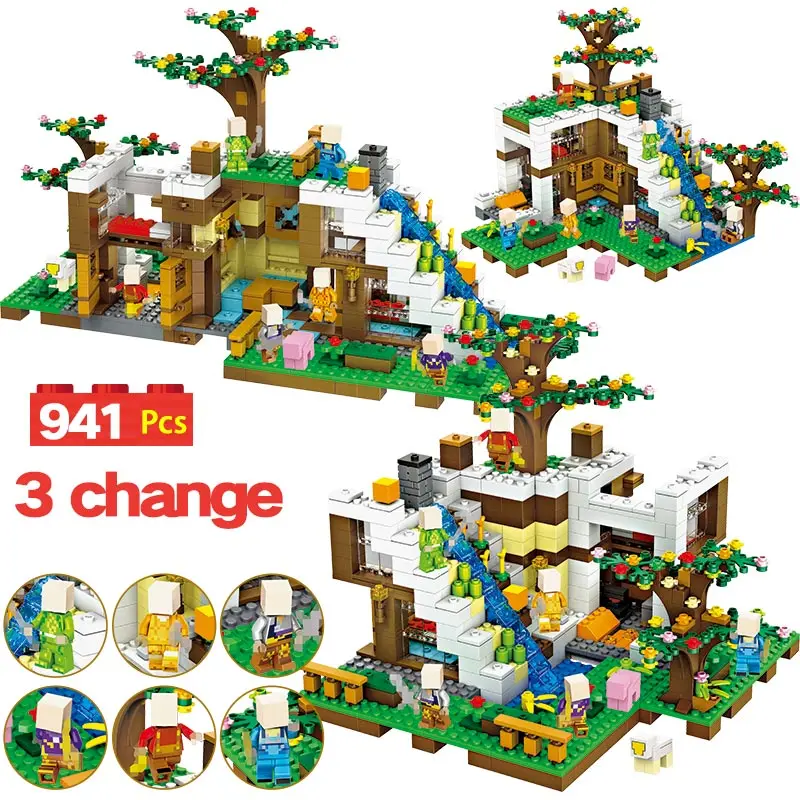 

941Pcs House Tree Bricks Compatible The Waterfall Base Building Blocks Figures Bricks Kid Toys