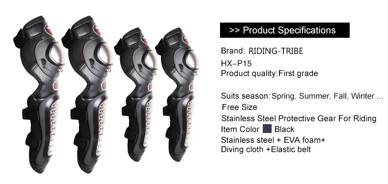 New Classical Outdoor Racing Stainless Steel Motorcycle Protective kneepad Motocross Protect Knee Elbow Gear