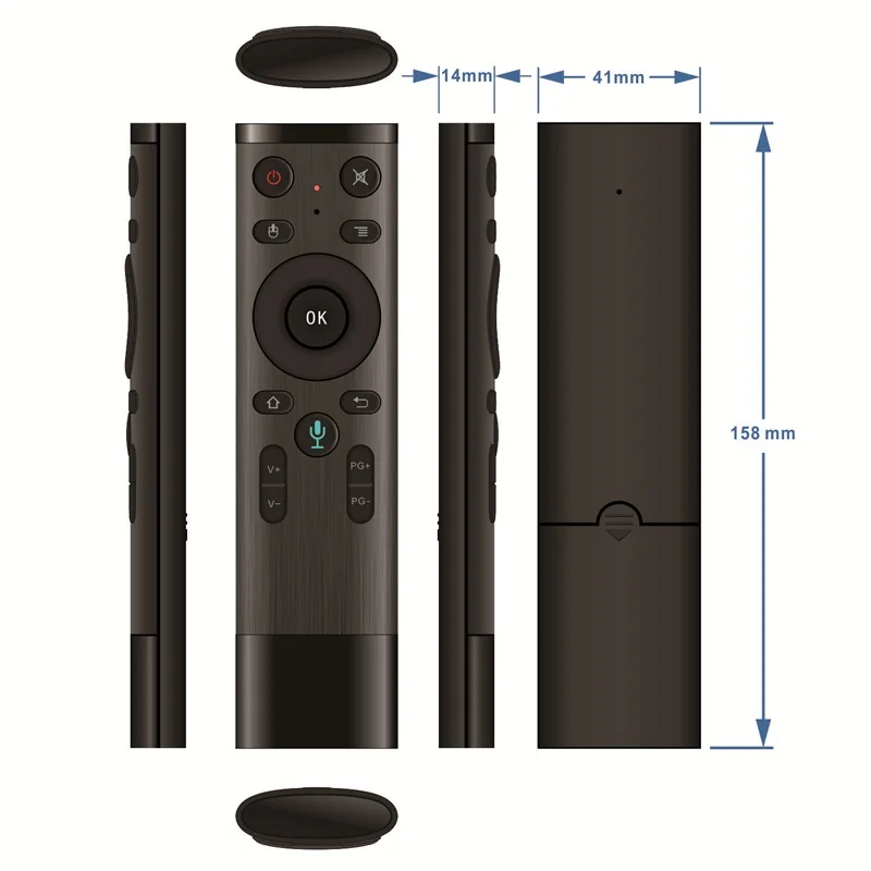 Q5 Voice Control Fly Air Mouse 2.4GHz Wireless Mic Remote Control for Smart TV