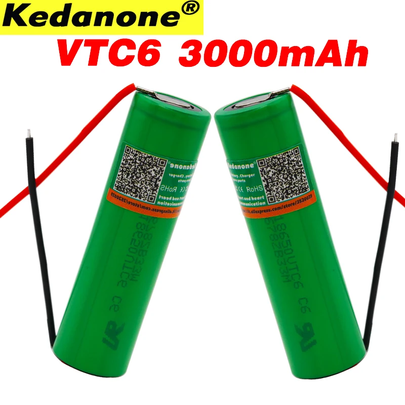 100% Оригинальная 18650 литий-ионная аккумуляторная батарея 3000mAh 3 7 V для sony VTC6 30A