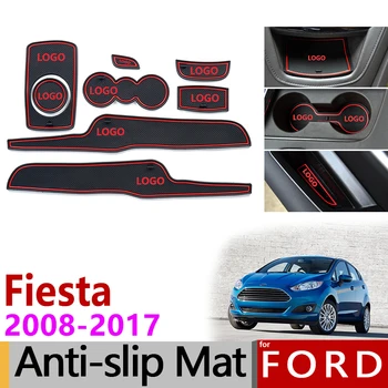 

Anti-Slip Rubber Gate Slot Cup Mat for Ford Fiesta 2008 - 2017 MK6 ST Accessories 2009 2010 2011 2012 2013 2014 2015 2016 MK7