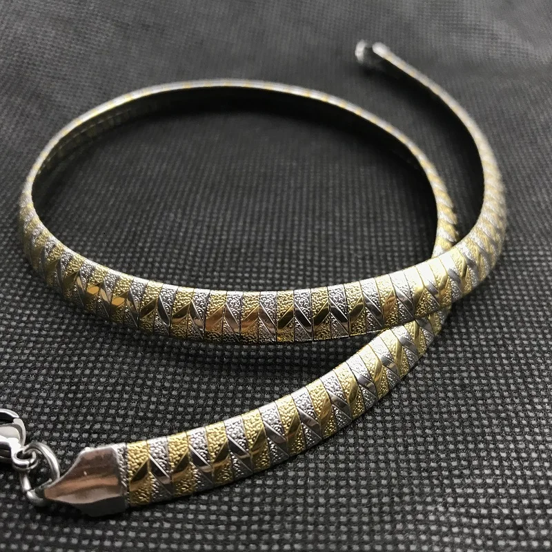 USENSET Women Choker Stainless Steel Jewelry Necklace Charm Collar Gold/Silver Color Snake Chain For Girls